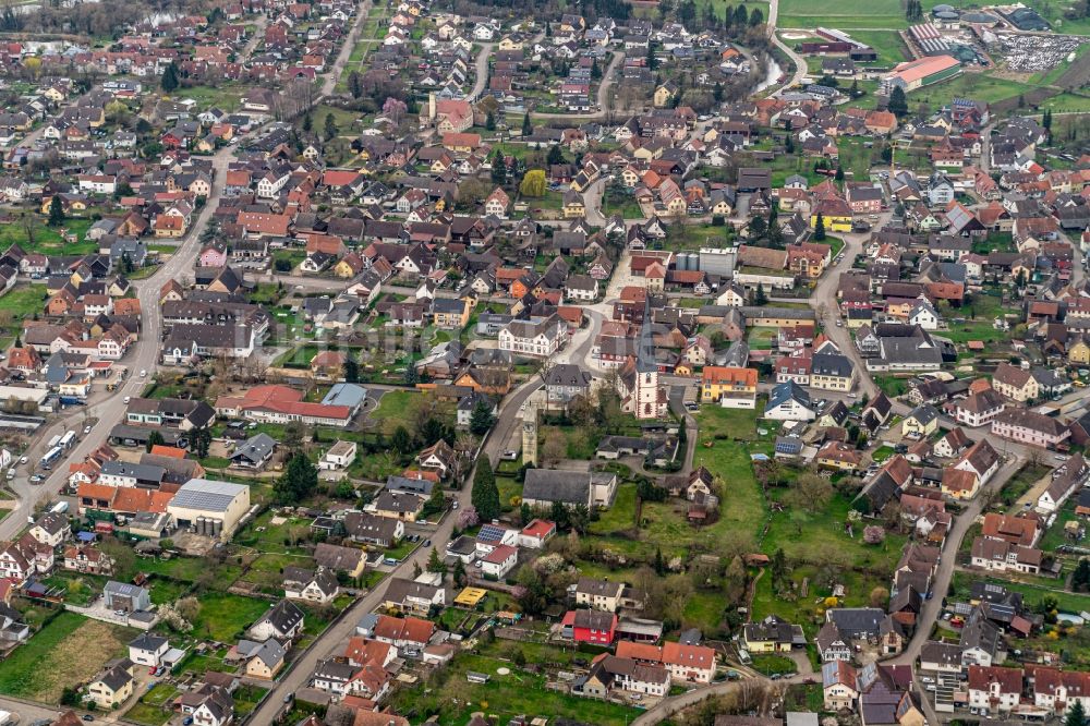 Luftaufnahme Ottenheim - Ortsansicht in Ottenheim im Bundesland Baden-Württemberg, Deutschland
