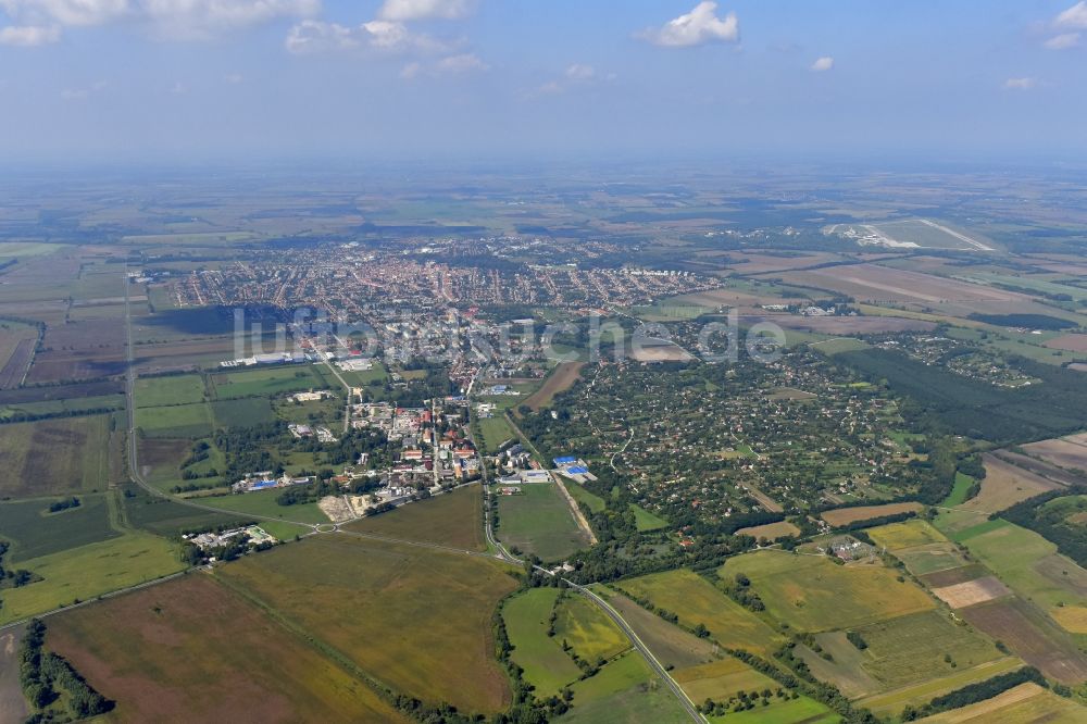 Luftaufnahme Papa - Ortsansicht in Papa in Wesprim, Ungarn