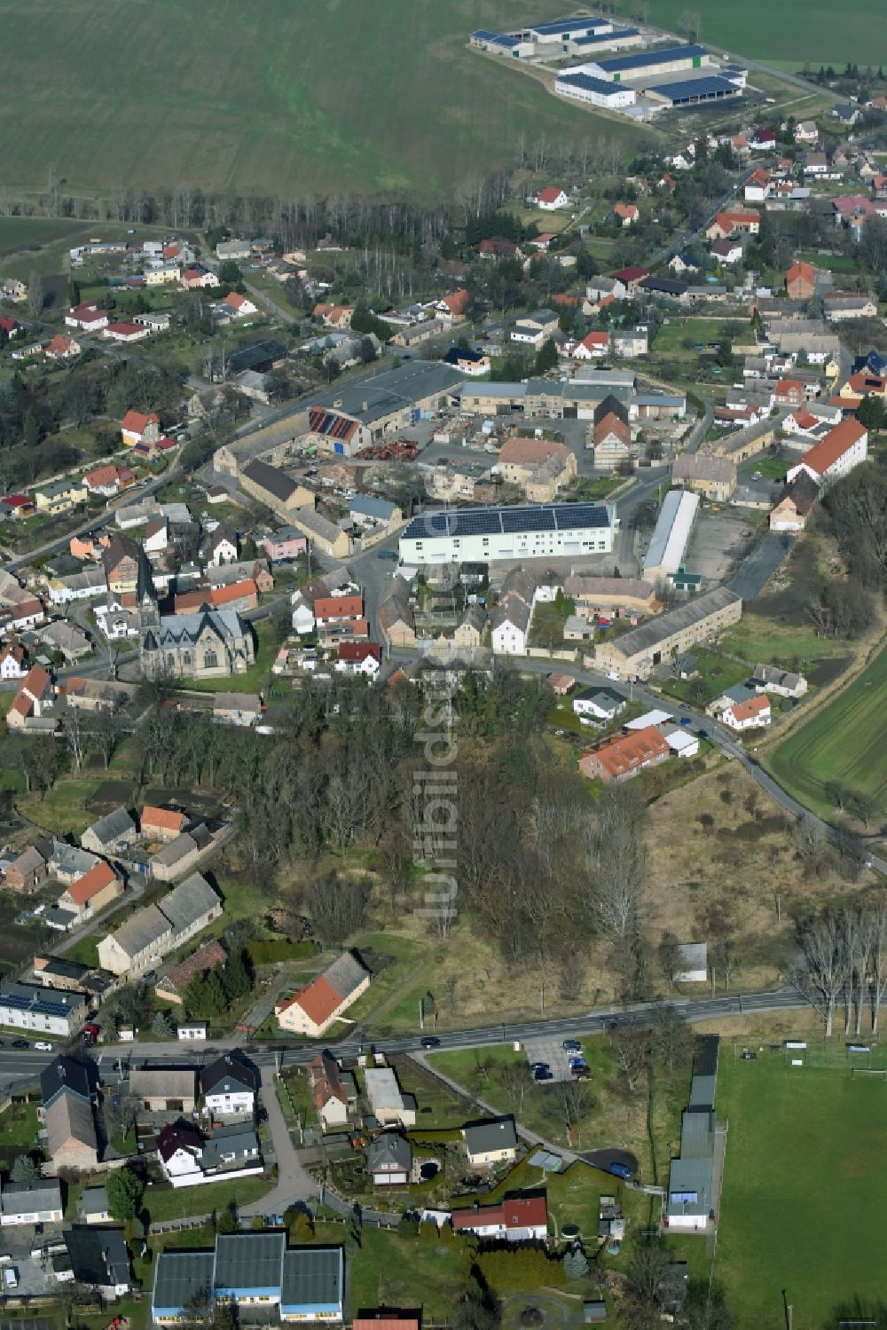 Luftbild Polleben - Ortsansicht in Polleben im Bundesland Sachsen-Anhalt