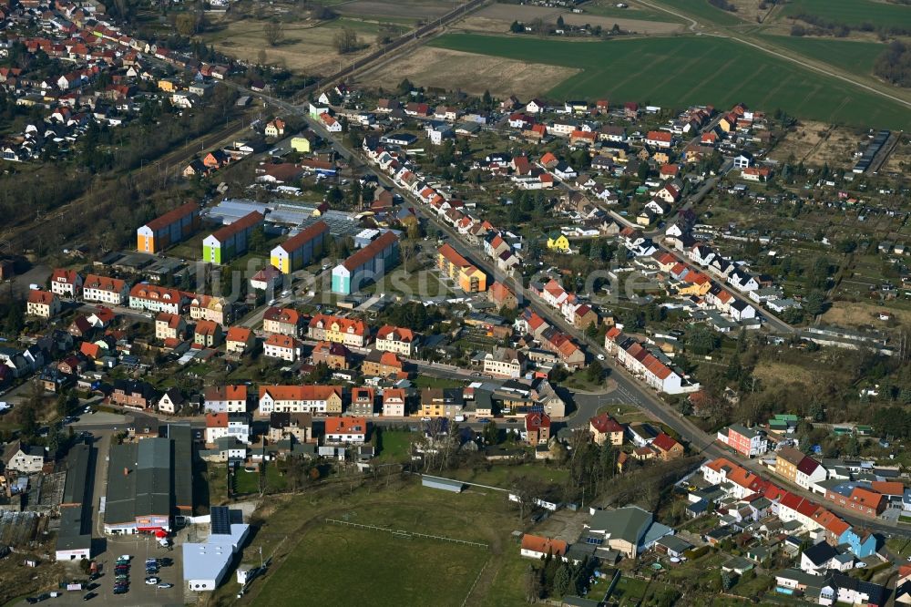 Raguhn-Jeßnitz aus der Vogelperspektive: Ortsansicht in Raguhn-Jeßnitz im Bundesland Sachsen-Anhalt, Deutschland
