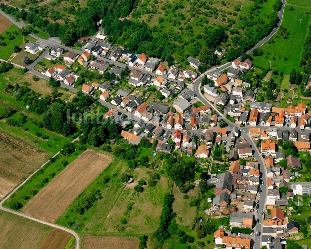 Luftbild Allendorf a. d. Lahn - Ortsansicht am Rande von landwirtschaftlichen Feldern in Allendorf a. d. Lahn im Bundesland Hessen, Deutschland