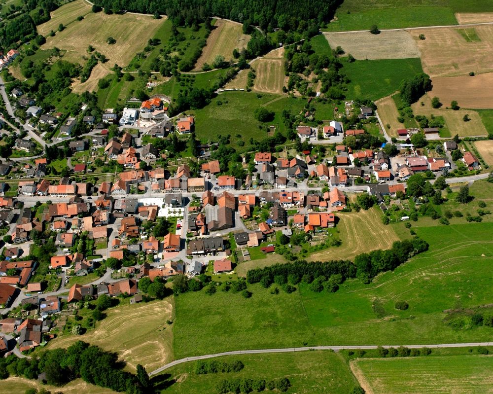 Luftbild Dangstetten - Ortsansicht am Rande von landwirtschaftlichen Feldern in Dangstetten im Bundesland Baden-Württemberg, Deutschland