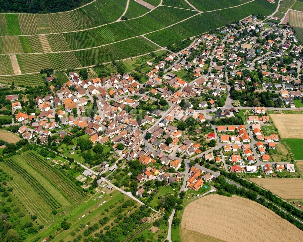 Gellmersbach von oben - Ortsansicht am Rande von landwirtschaftlichen Feldern in Gellmersbach im Bundesland Baden-Württemberg, Deutschland