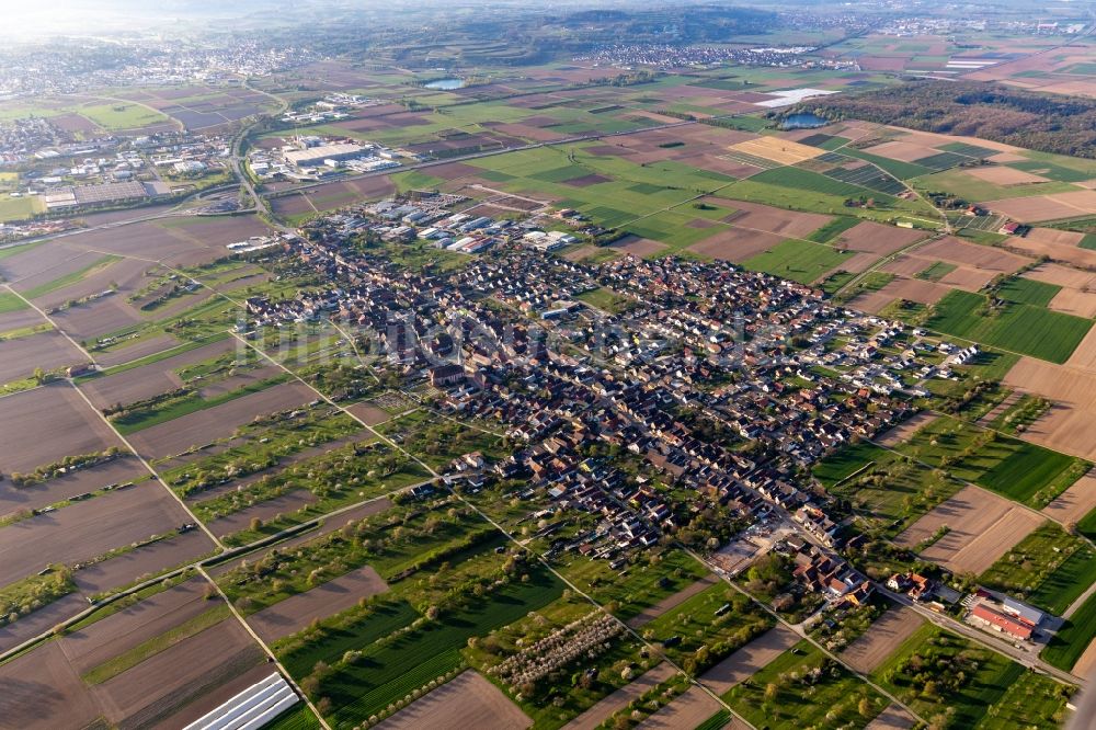 Luftbild Grafenhausen - Ortsansicht am Rande von landwirtschaftlichen Feldern in Grafenhausen im Bundesland Baden-Württemberg, Deutschland