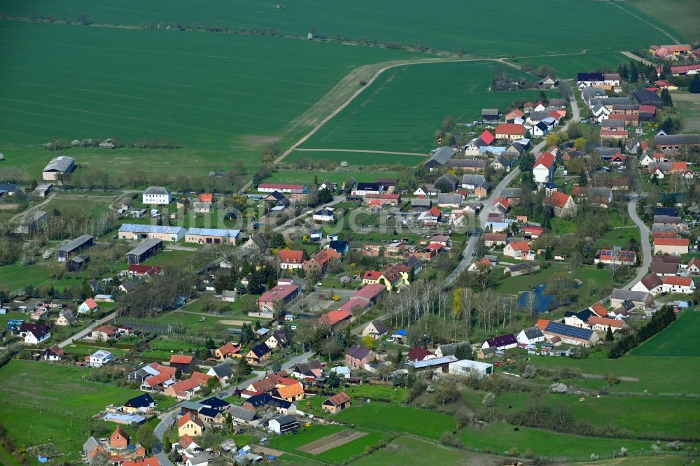Luftbild Groß Pinnow - Ortsansicht am Rande von landwirtschaftlichen Feldern in Groß Pinnow im Bundesland Brandenburg, Deutschland