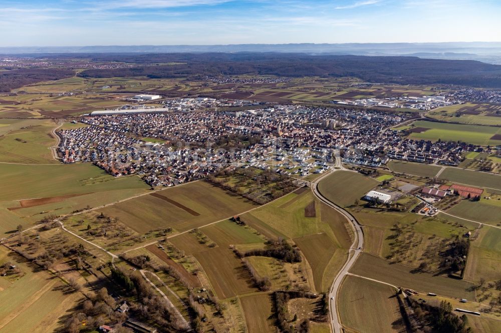 Luftbild Gärtringen - Ortsansicht am Rande von landwirtschaftlichen Feldern in Gärtringen im Bundesland Baden-Württemberg, Deutschland