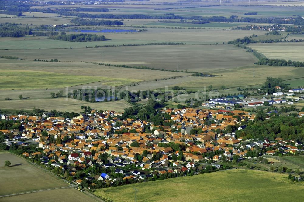 Luftbild Harsleben - Ortsansicht am Rande von landwirtschaftlichen Feldern in Harsleben im Bundesland Sachsen-Anhalt, Deutschland