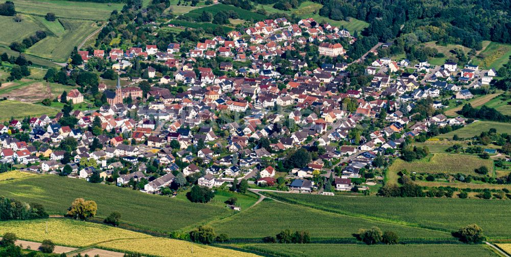 Luftbild Heiligenzell - Ortsansicht am Rande von landwirtschaftlichen Feldern in Heiligenzell im Bundesland Baden-Württemberg, Deutschland