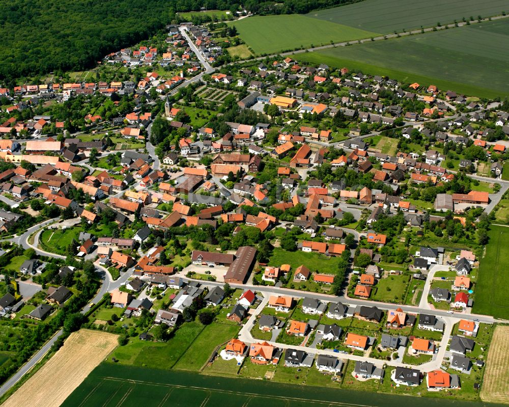 Immenrode aus der Vogelperspektive: Ortsansicht am Rande von landwirtschaftlichen Feldern in Immenrode im Bundesland Niedersachsen, Deutschland