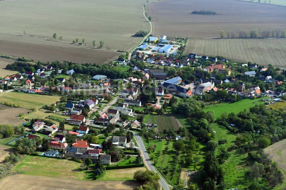 Luftbild Kaltenmark - Ortsansicht am Rande von landwirtschaftlichen Feldern in Kaltenmark im Bundesland Sachsen-Anhalt, Deutschland