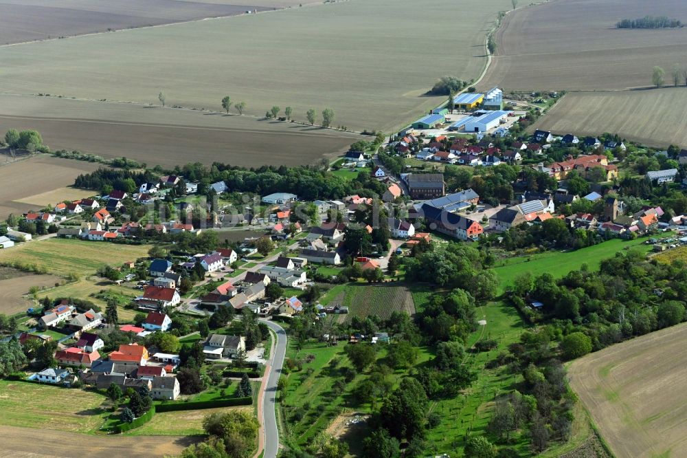 Luftaufnahme Kaltenmark - Ortsansicht am Rande von landwirtschaftlichen Feldern in Kaltenmark im Bundesland Sachsen-Anhalt, Deutschland