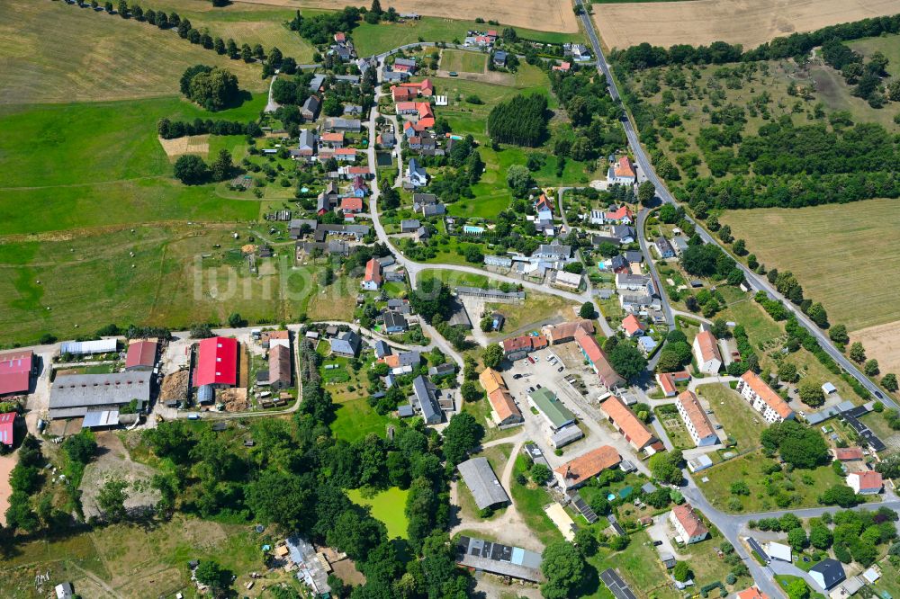 Luftbild Koitzsch - Ortsansicht am Rande von landwirtschaftlichen Feldern in Koitzsch im Bundesland Sachsen, Deutschland