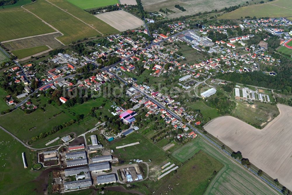 Luftbild Löwenberger Land - Ortsansicht am Rande von landwirtschaftlichen Feldern in Löwenberger Land im Bundesland Brandenburg, Deutschland