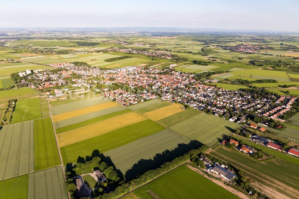 Luftbild Mainz-Ebersheim - Ortsansicht am Rande von landwirtschaftlichen Feldern in Mainz-Ebersheim im Bundesland Rheinland-Pfalz, Deutschland