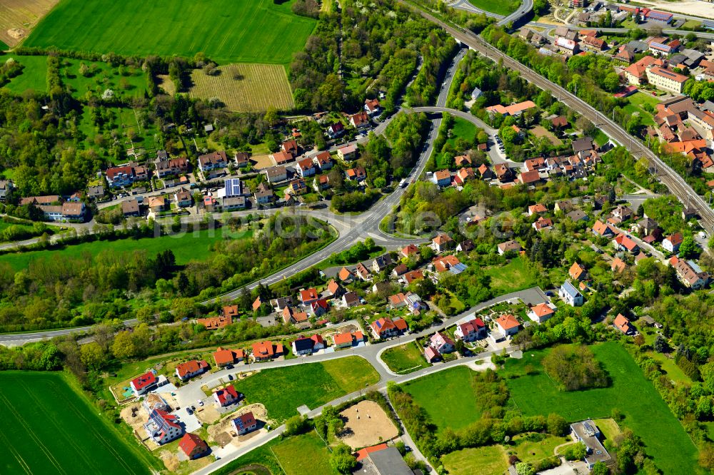 Luftbild Marktbreit - Ortsansicht am Rande von landwirtschaftlichen Feldern in Marktbreit im Bundesland Bayern, Deutschland
