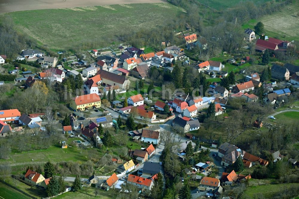 Luftbild Pretitz - Ortsansicht am Rande von landwirtschaftlichen Feldern in Pretitz im Bundesland Sachsen-Anhalt, Deutschland