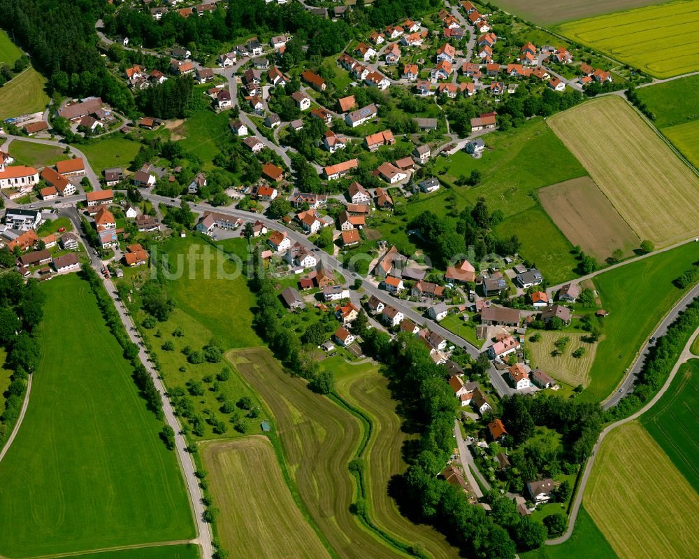 Luftbild Ringschnait - Ortsansicht am Rande von landwirtschaftlichen Feldern in Ringschnait im Bundesland Baden-Württemberg, Deutschland