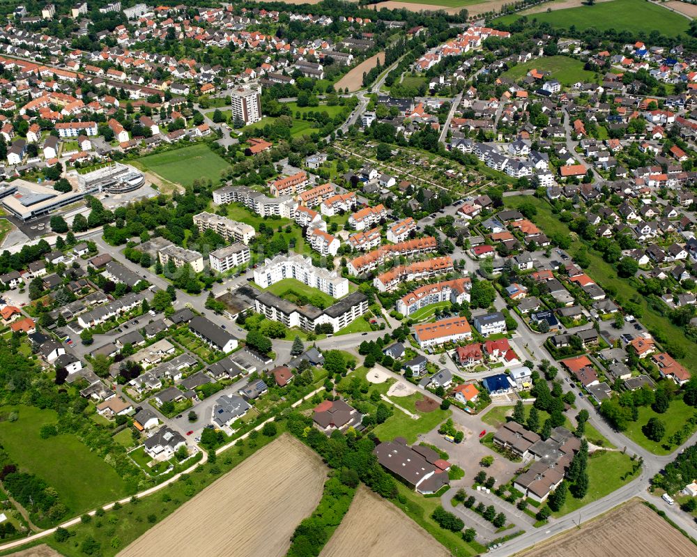 Luftbild Sundheim - Ortsansicht am Rande von landwirtschaftlichen Feldern in Sundheim im Bundesland Baden-Württemberg, Deutschland
