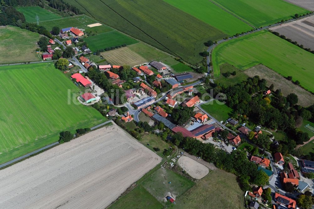 Westerweyhe von oben - Ortsansicht am Rande von landwirtschaftlichen Feldern in Westerweyhe im Bundesland Niedersachsen, Deutschland