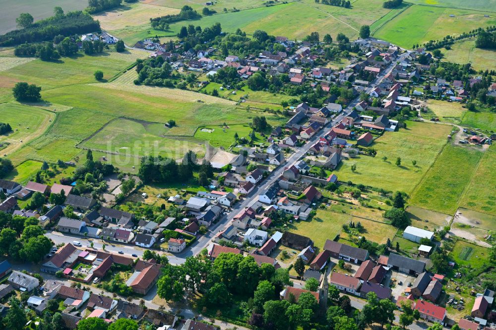 Luftaufnahme Zehlendorf - Ortsansicht am Rande von landwirtschaftlichen Feldern in Zehlendorf im Bundesland Brandenburg, Deutschland
