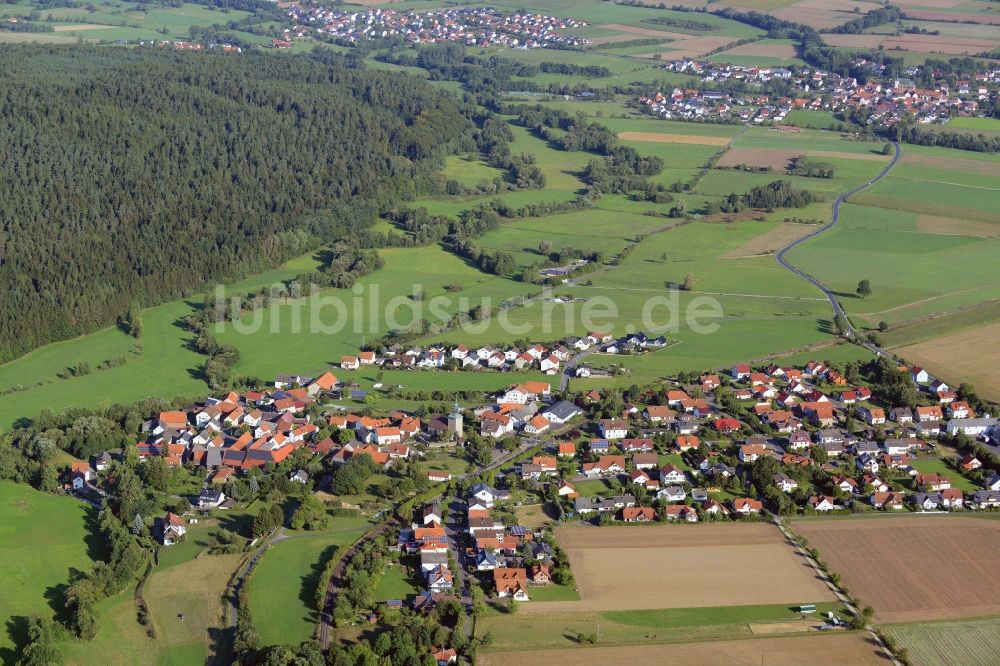 Ebersburg aus der Vogelperspektive: Ortsansicht von Ried im Bundesland Hessen