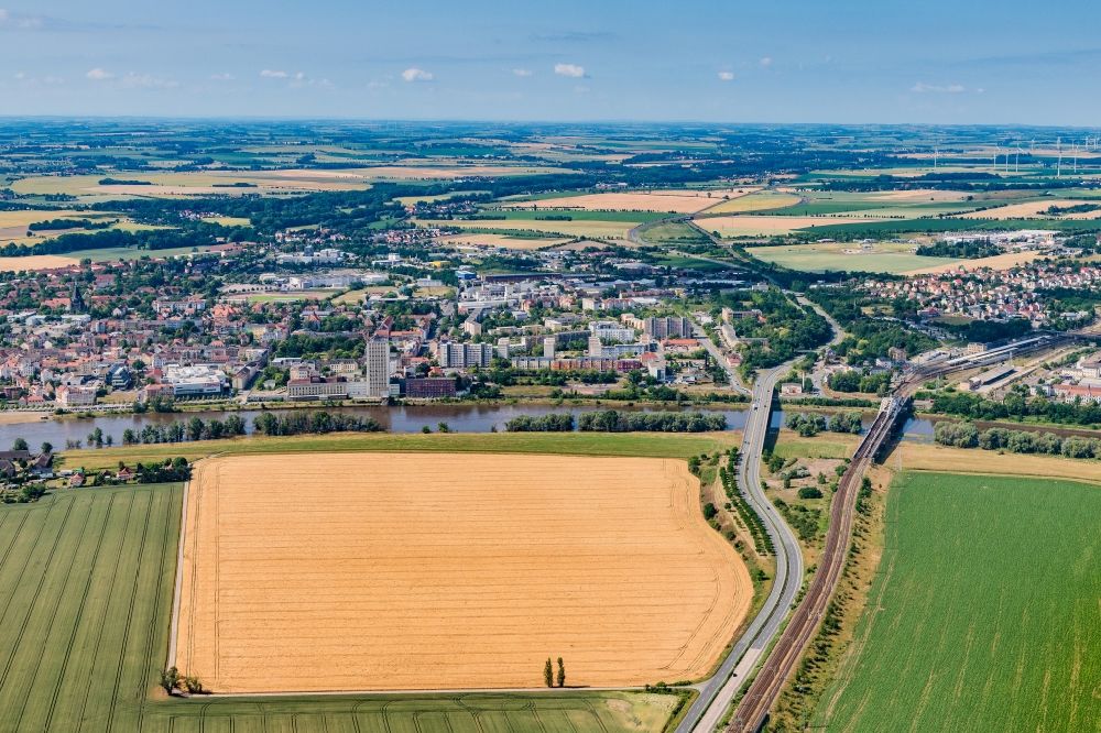 Luftbild Riesa - Ortsansicht in Riesa im Bundesland Sachsen, Deutschland