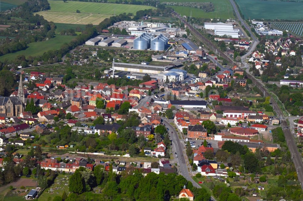 Roßla von oben - Ortsansicht in Roßla im Bundesland Sachsen-Anhalt, Deutschland