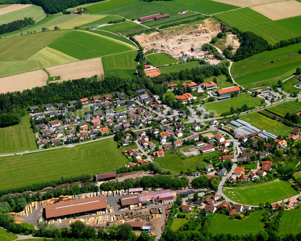 Luftaufnahme Rot an der Rot - Ortsansicht in Rot an der Rot im Bundesland Baden-Württemberg, Deutschland