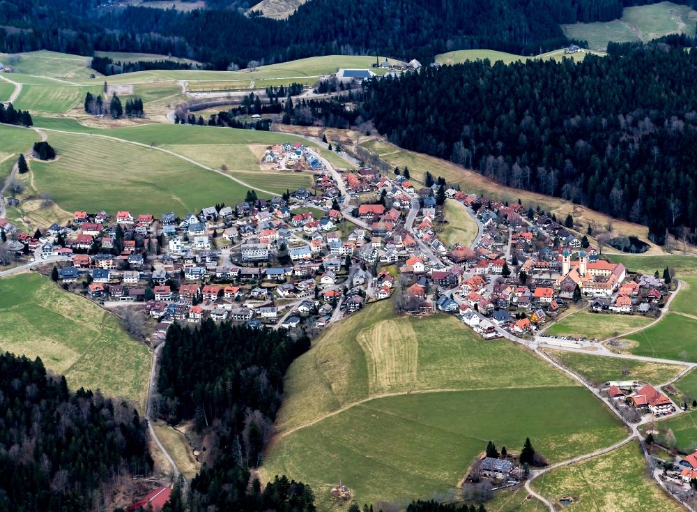Sankt Märgen von oben - Ortsansicht in Sankt Märgen im Bundesland Baden-Württemberg, Deutschland