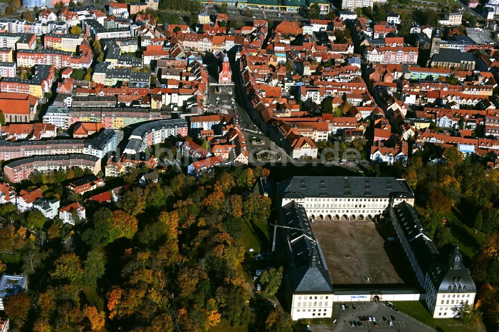 Luftaufnahme Gotha - Ortsansicht mit Schloss Friedenstein in Gotha im Bundesland Thüringen, Deutschland