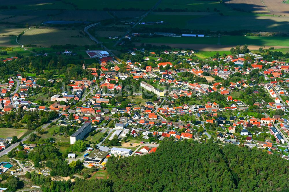 Schönhausen (Elbe) aus der Vogelperspektive: Ortsansicht in Schönhausen (Elbe) im Bundesland Sachsen-Anhalt