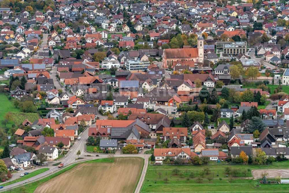Luftaufnahme Schutterwald - Ortsansicht in Schutterwald im Bundesland Baden-Württemberg, Deutschland