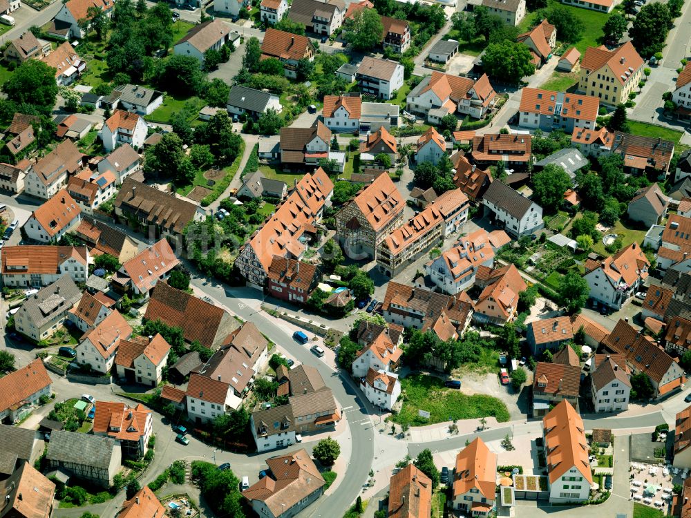 Luftaufnahme Sickenhausen - Ortsansicht in Sickenhausen im Bundesland Baden-Württemberg, Deutschland