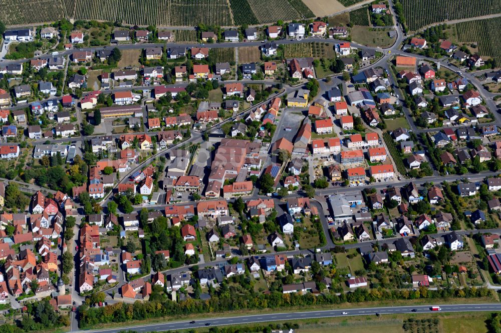 Luftaufnahme Sommerhausen - Ortsansicht in Sommerhausen im Bundesland Bayern, Deutschland