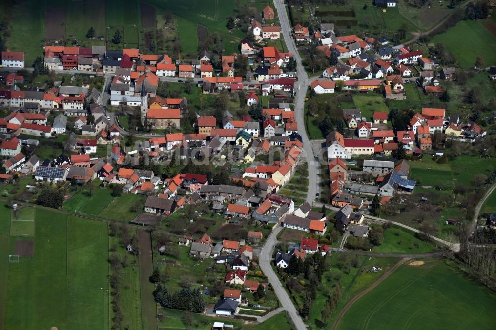 Sondershausen von oben - Ortsansicht in Sondershausen im Bundesland Thüringen