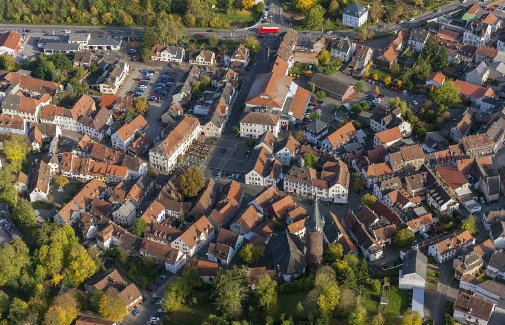 Luftbild Ottweiler - Ortsansicht des Stadtzentrums und der Innenstadt von Ottweiler im Bundesland Saarland