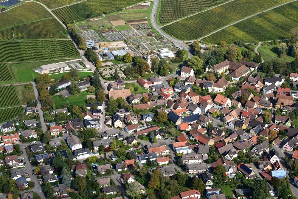 Luftbild Sulzburg - Ortsansicht mit der Staudengärtnerei Gräfin von Zeppelin im Ortsteil Laufen in Sulzburg im Bundesland Baden-Württemberg, Deutschland