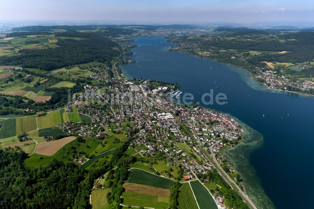 Steckborn aus der Vogelperspektive: Ortsansicht von Steckborn am Fluss Rhein im Kanton Thurgau, Schweiz