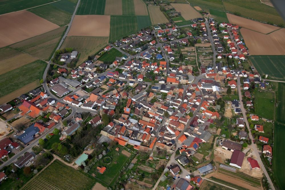 Luftaufnahme Stein-Bockenheim - Ortsansicht von Stein-Bockenheim ist eine Ortsgemeinde im Landkreis Alzey-Worms in Rheinland-Pfalz