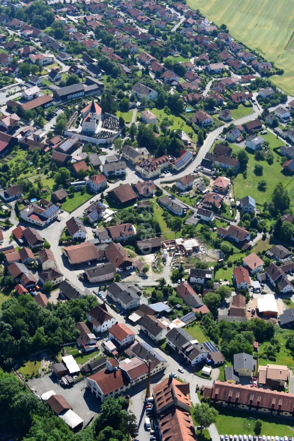 Steinach aus der Vogelperspektive: Ortsansicht in Steinach im Bundesland Bayern, Deutschland
