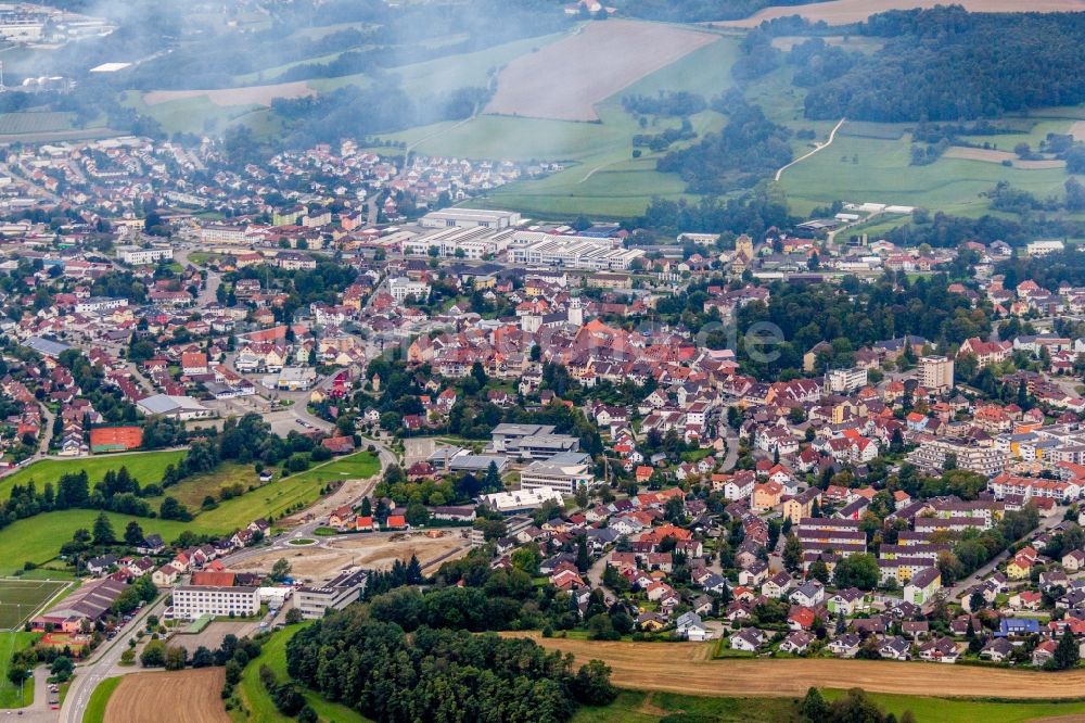 Luftbild Stockach - Ortsansicht in Stockach bei Frühdunst im Bundesland Baden-Württemberg, Deutschland