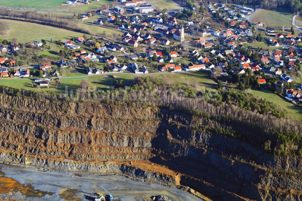 Luftbild Oßling - Ortsansicht am Tagebau- Rand in Oßling im Bundesland Sachsen, Deutschland