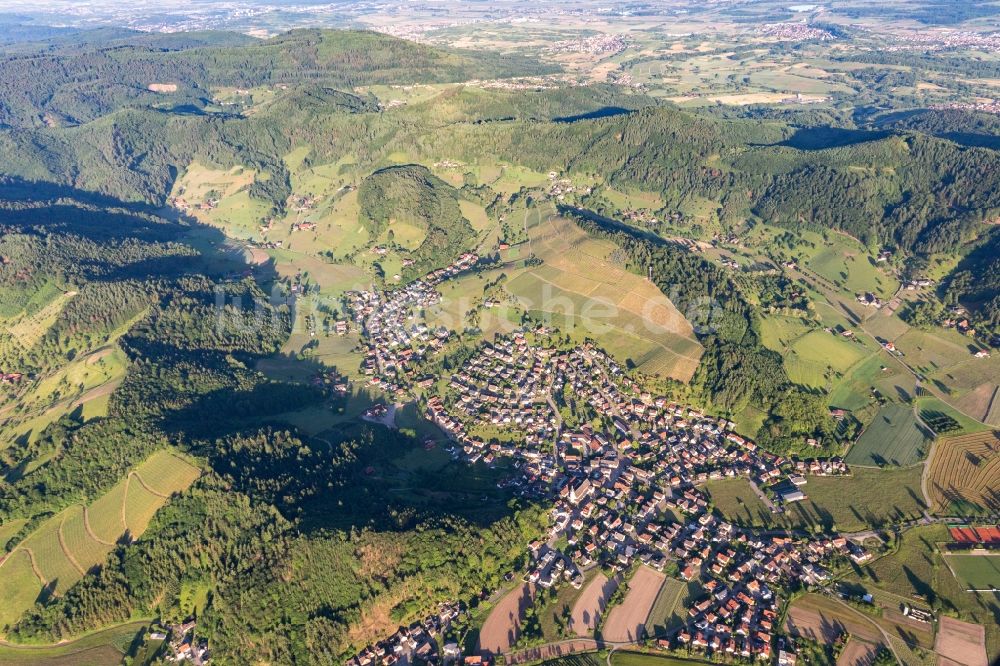 Berghaupten aus der Vogelperspektive: Ortsansicht im Talbereich in Berghaupten im Bundesland Baden-Württemberg, Deutschland