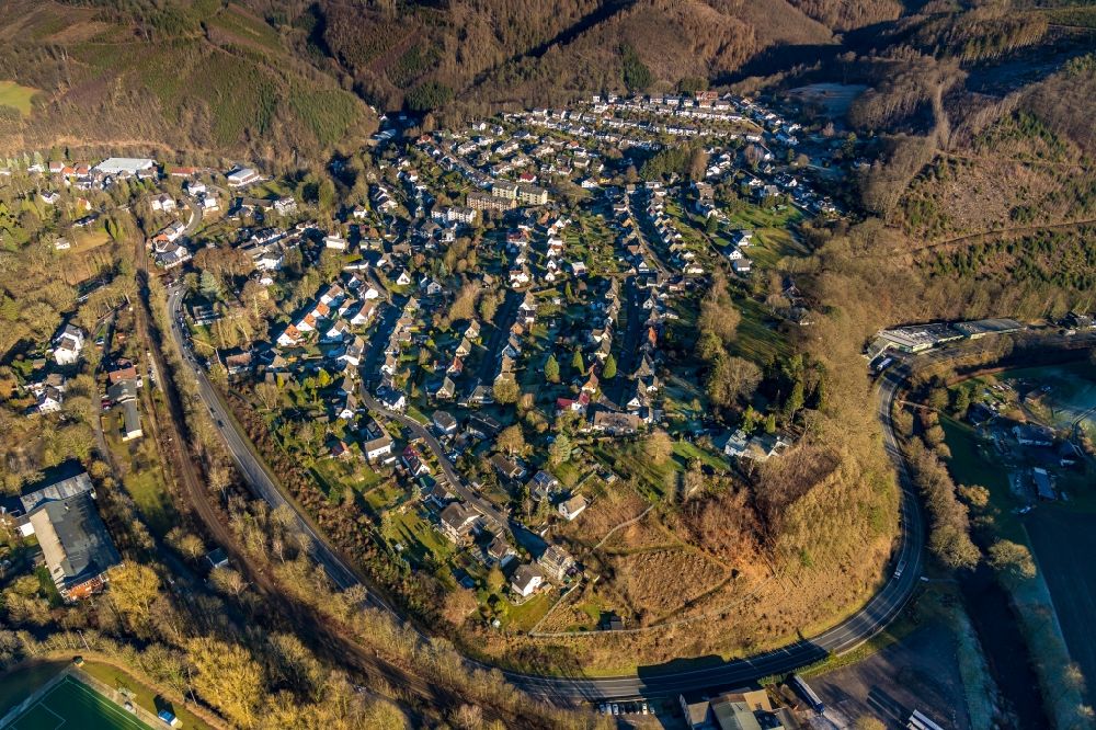 Luftaufnahme Dahl - Ortsansicht im Talbereich in Dahl im Bundesland Nordrhein-Westfalen, Deutschland