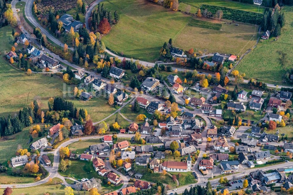 Luftaufnahme Altglashütten - Ortsansicht im Talbereich in Falkau Altglashütten im Schwarzwald im Bundesland Baden-Württemberg, Deutschland