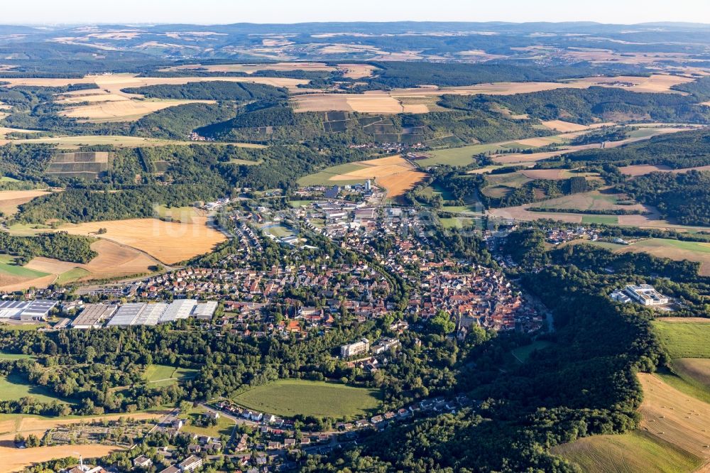 Luftaufnahme Meisenheim - Ortsansicht im Talbereich der Glan in Meisenheim im Bundesland Rheinland-Pfalz, Deutschland