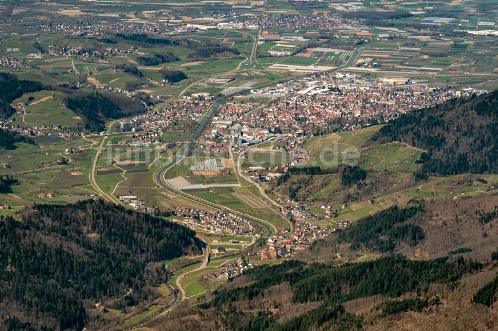 Luftbild Bottenau - Ortsansicht im Talbereich Lautenbach und Oberkirch im Bundesland Baden-Württemberg, Deutschland