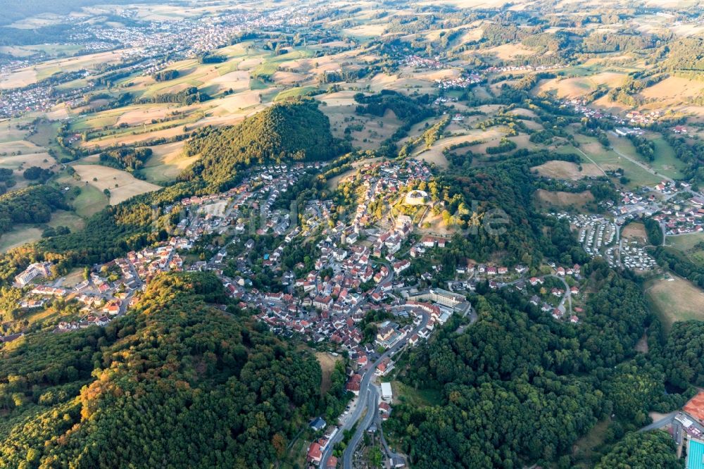 Luftaufnahme Lindenfels - Ortsansicht im Talbereich in Lindenfels im Bundesland Hessen, Deutschland