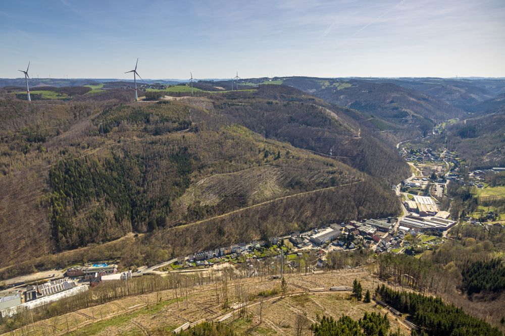 Luftaufnahme Nahmer - Ortsansicht im Talbereich in Nahmer im Bundesland Nordrhein-Westfalen, Deutschland