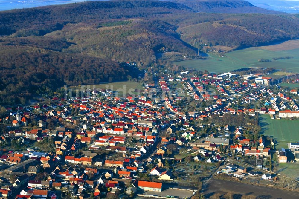 Oldisleben von oben - Ortsansicht im Talbereich in Oldisleben im Bundesland Thüringen, Deutschland